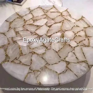 Round White Quartz Stone Center Sofa Coffee Table Top Kitchen Counter Desk Conference Meeting Desk Home & Garden Decors