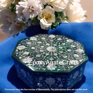 6 &quot;x6&quot;x3&quot; Malachit Schmuckschatullen Ein luxuriöses Edelstein-Geschenk für besondere Anlässe Eleganz zu Ihrem Schminktisch Dekore