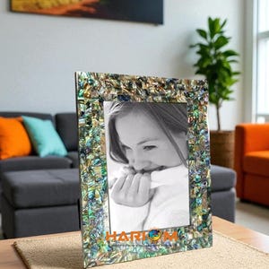 Handgjord Abalone Shell Inlay fotoram: Marmorkonst fotoram