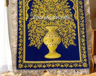 ザルドジ ブルジュ・ハリファ タペストリー：手刺繍の宝石カーペット