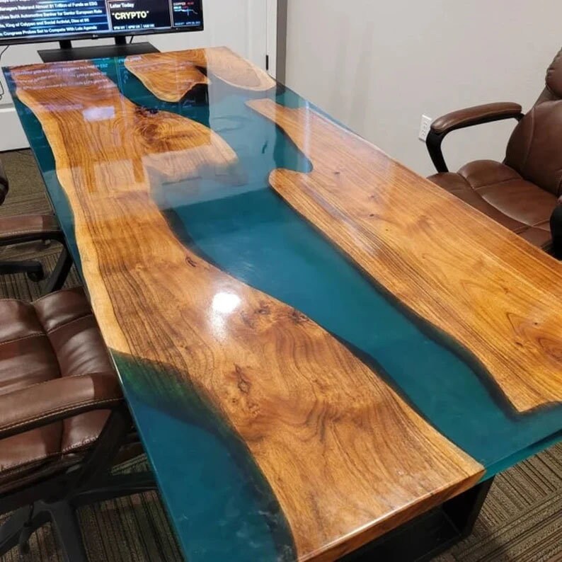 Epoxy Resin Table, Kitchen Slab Table, Console Bar Table, Epoxy Walnut