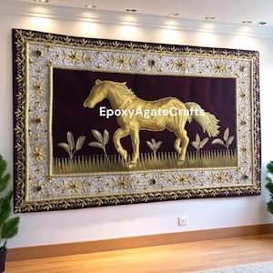 24&quot;x30&quot; Elegant Velvet Zardozi Wall Panel – Handcrafted Embroidered Wall Hanging Art for Home, Living Room & Luxury Interiors Decors