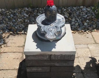 Shivling de mármol negro hecho a mano, ídolo del dios hindú Shiva Lingam, escultura para el hogar y el templo.