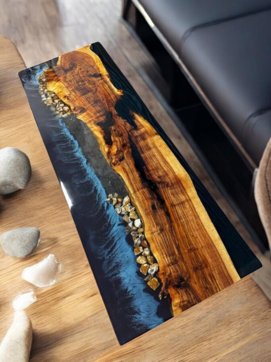 Blue Ocean Wave Epoxy Resin Dining Table Top Luxury Dining Table for ...