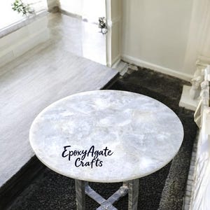 Round White Quartz Stone Coffee Table: Modern Home Decor