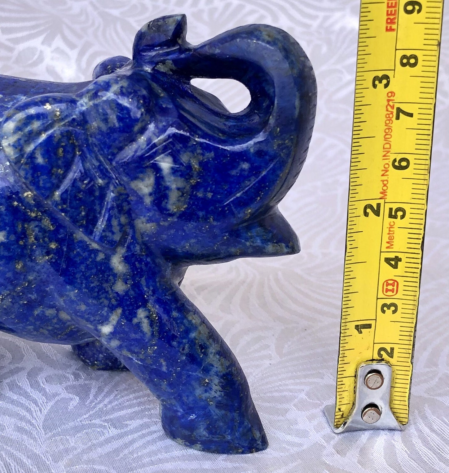 ラピスラズリの象の像：3インチの幸運の置物 - Etsy 日本