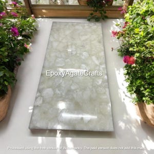 Handmade White Quartz Slab: Kitchen Countertop, Dining Table Top