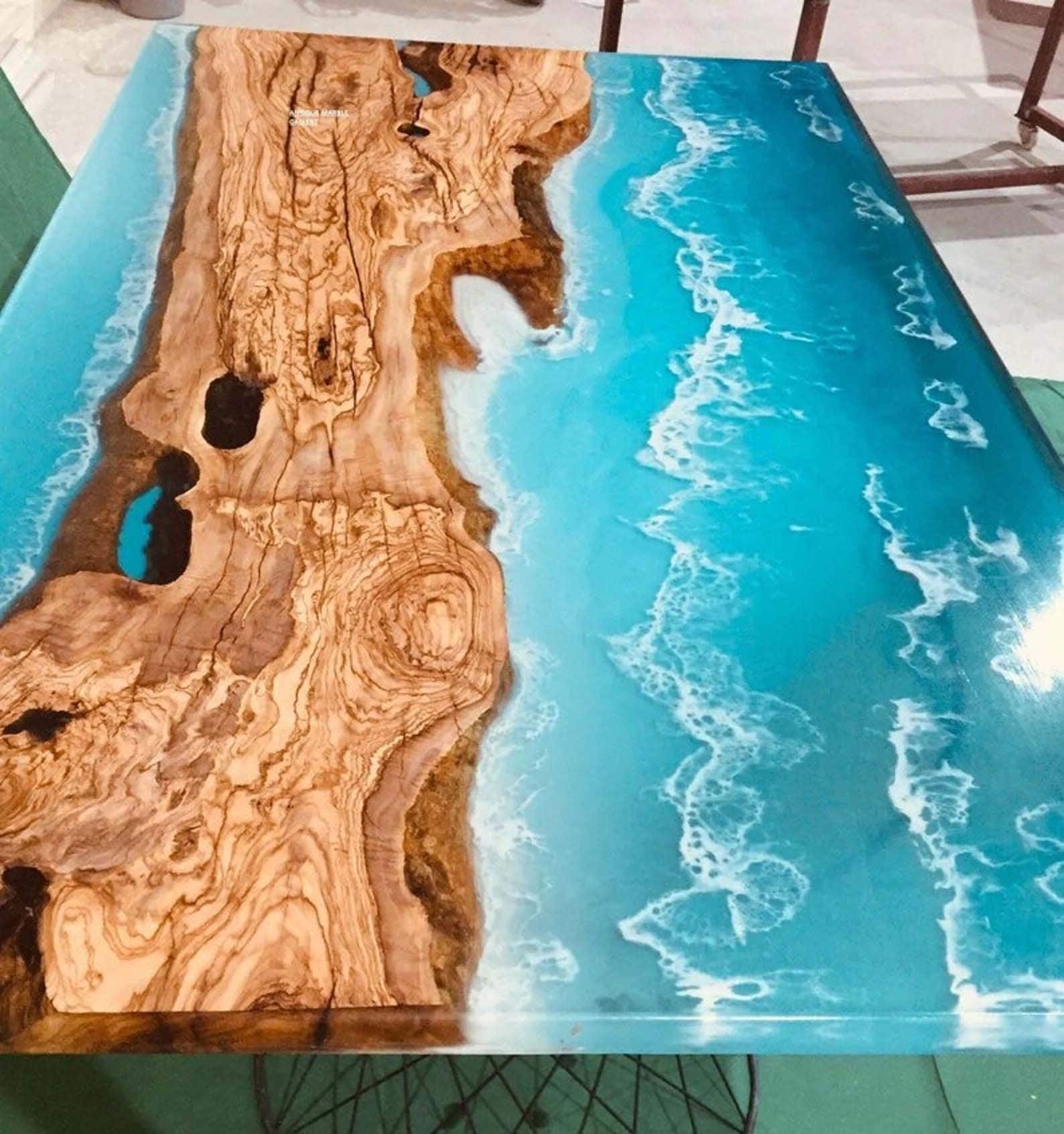 Epoxy Resin Coffee Table Ocean Epoxy Coffee Table Custom Etsy