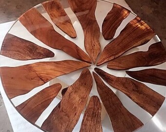 Clear Epoxy Round Coffee Table Wooden Live Edge walnut Cafeteria Counter Desk Office Meeting Conference Desk Luxury Hallway Decors