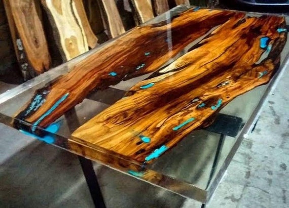 Clear Epoxy Resin Gray Adorable Unique Gifts Dining Table Top Outdoor  Furniture