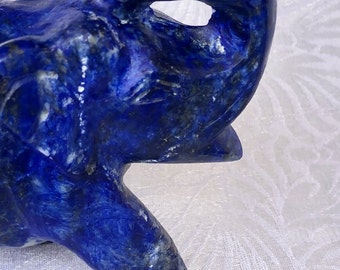 ラピスラズリの象の像：3インチの幸運の置物 - Etsy 日本