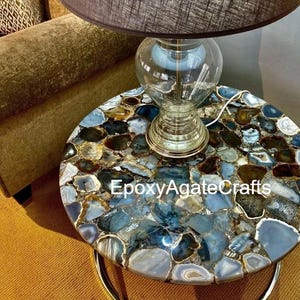 Wild Agate Stone Coffee Table Kitchen Slab Conter Desk Conference Meeting Garden Furniture Gemstone Hallway Decors