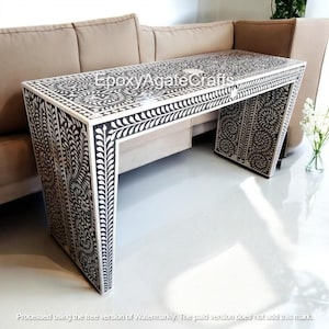 Handcrafted Bone Inlay Coffee Table Top Countertop Luxury Living Room Accent Table Office Desk Furniture Hallway Decors