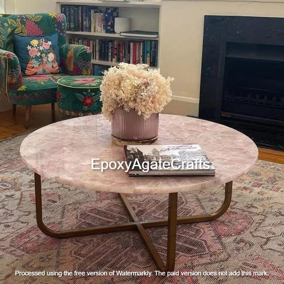 Round quartz coffee table discount
