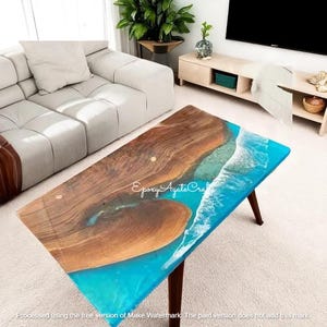 Scrivania in resina epossidica Live Edge Walnut: mobili moderni in stile costiero