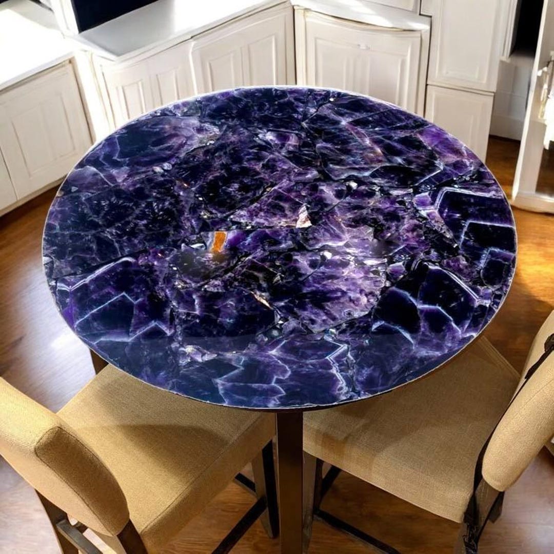 Purple Amethyst Stone Sofa Coffee Table Handmade Crystal Healing