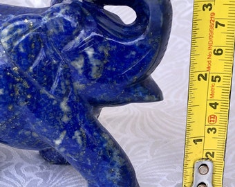 ラピスラズリの象の像：3インチの幸運の置物 - Etsy 日本