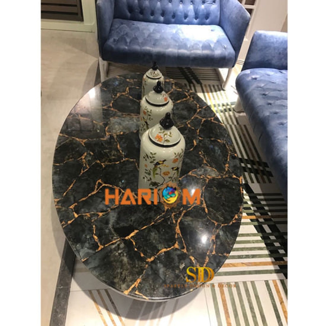 Oval Oxedian Stone Table Top Sofa Center Top Table Kitchen Etsy