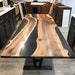 Black Epoxy Dining Table, Kitchen Table Top Handmade Furniture, Epoxy ...