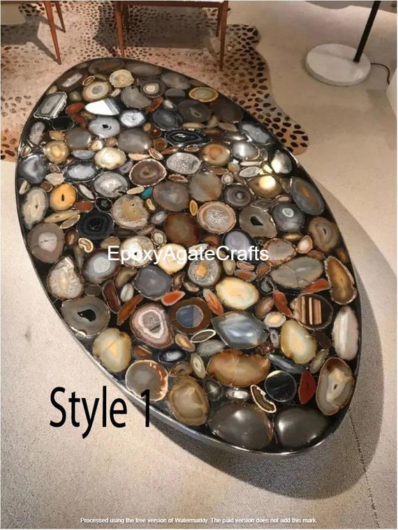 Handmade Agate Stone Table Top: Luxury Office Decor