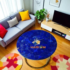Lapis Lazuli Inlay Coffee Table: Handmade Gemstone Tabletop