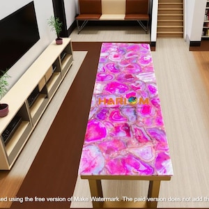 Luxury Pink Agate Stone Console Table Countertop Dining Table Kitchen Island & Stone Bar Furniture For Living Room Housewarming Table Decor