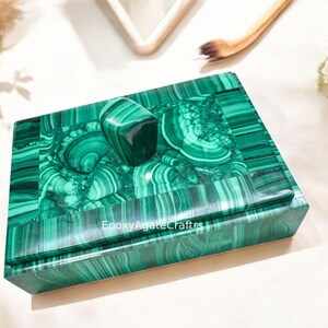 6 &quot;x 4 &quot;x 2&quot; Rechteck Grün Malachit Stein Schmuck Aufbewahrungsbox Premium Qualität Edelstein Trinket Box Luxus Hochzeit Geschenke
