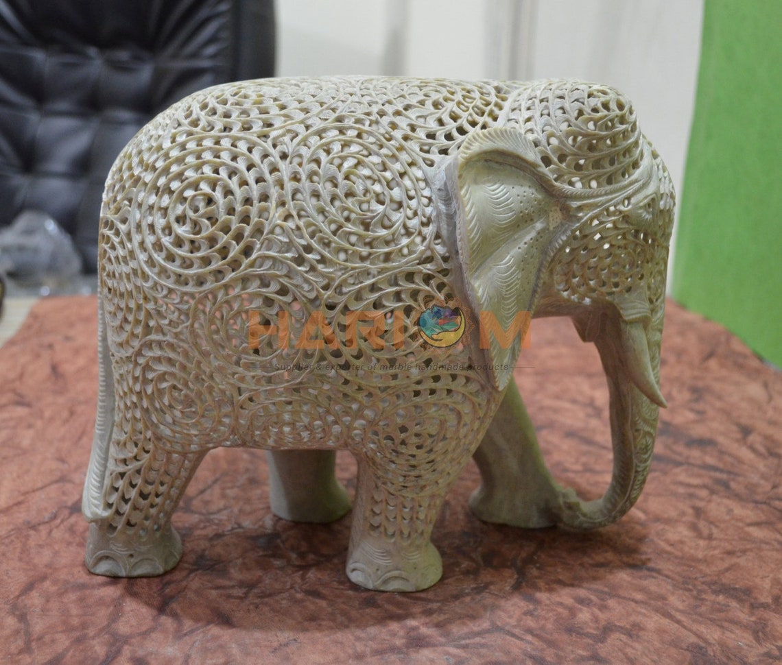 8 Marble Elephant Inside Baby Elephant Hand Carved Art Etsy