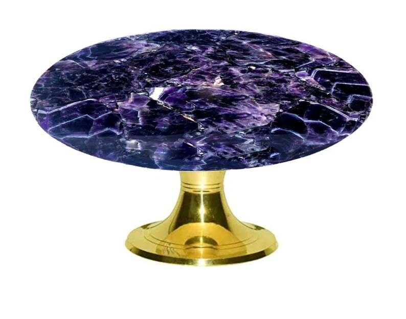 Purple Amethyst Stone Sofa Coffee Table Handmade Crystal Healing