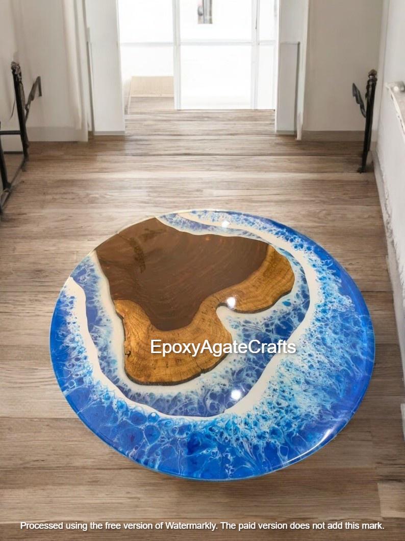 Ocean Wave Epoxy Resin Coffee Table: Acacia Wood Live Edge - Etsy