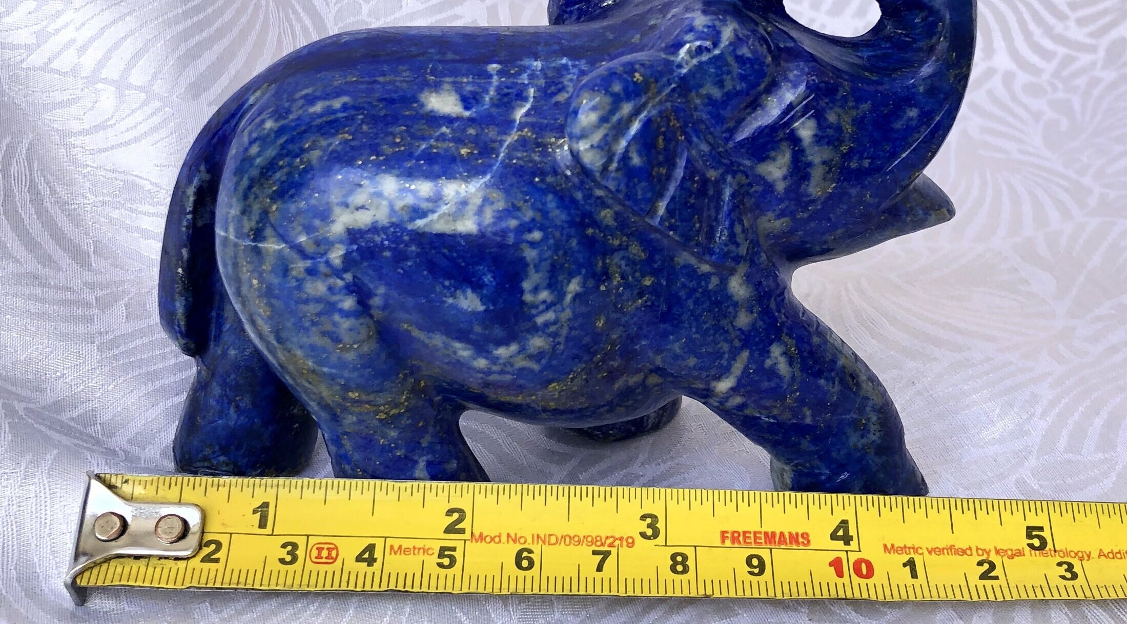 ラピスラズリの象の像：3インチの幸運の置物 - Etsy 日本