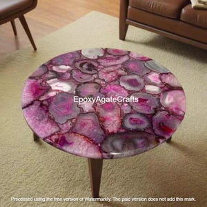 Pink Agate Stone Sofa Coffee Table Handmade Kitchen Slab Countertop Luxury Agate Gemstone Conference Meeting Table Decors