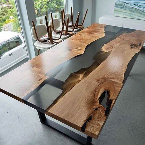 Luxury Epoxy Dining Table , Mix Epoxy Color Counter Table , Home Patio  Decors