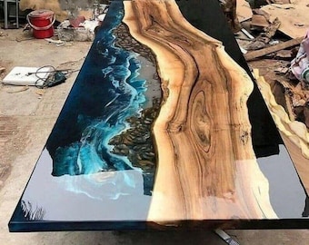 Live Edge Walnut Epoxy River Table: Custom Resin Centerpiece