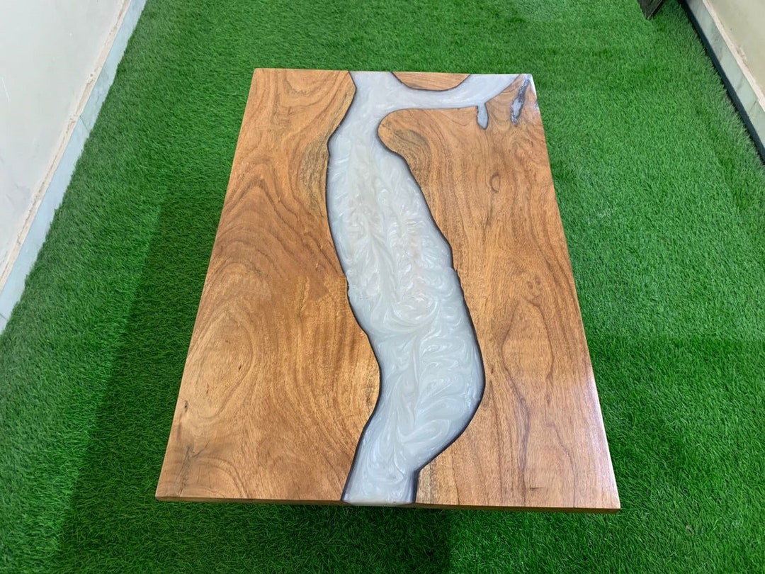 Custom Made Epoxy Resin Center Sofa Dining Table Mid Century Etsy