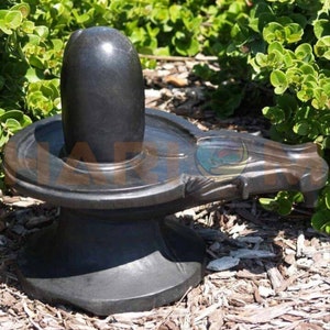 12&quot; Narmada River Stone Shivling/ Narmadeshwar Shiva Lingam/ Hinduism Religious Gift/ Temple Decor/ Idols for Living Room & Pooja Room