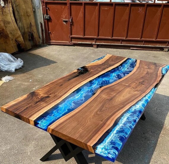Luxury Epoxy Dining Table , Mix Epoxy Color Counter Table , Home Patio  Decors