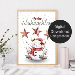 Geschenkidee Weihnachten Schneemann | Geldgeschenk | Wunscherfüller Geld | Kleine Weihnachtsgeschenke Last Minute | Digitaler Download