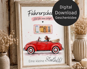 Driving Licence Money Gift – Printable Cash Gift for Driving Lessons & First Car