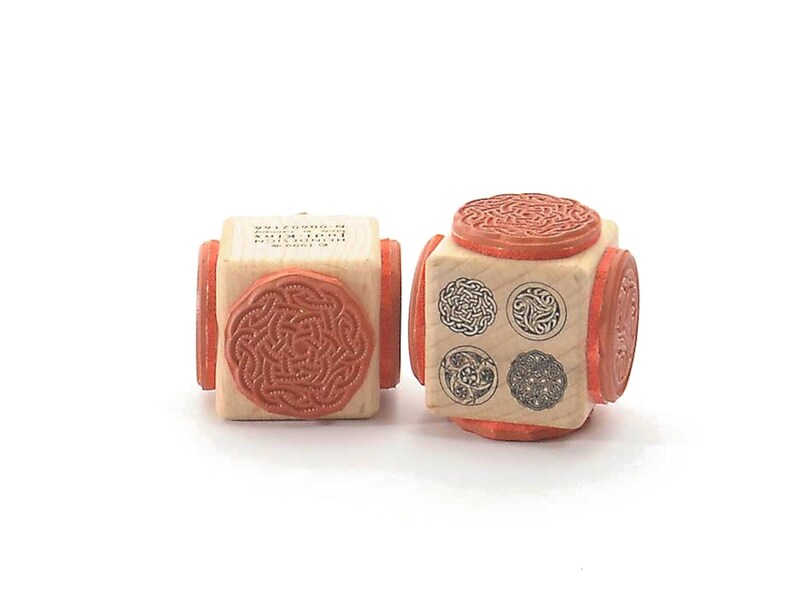 rubber stamp Celtic pattern signs Vintage Antique