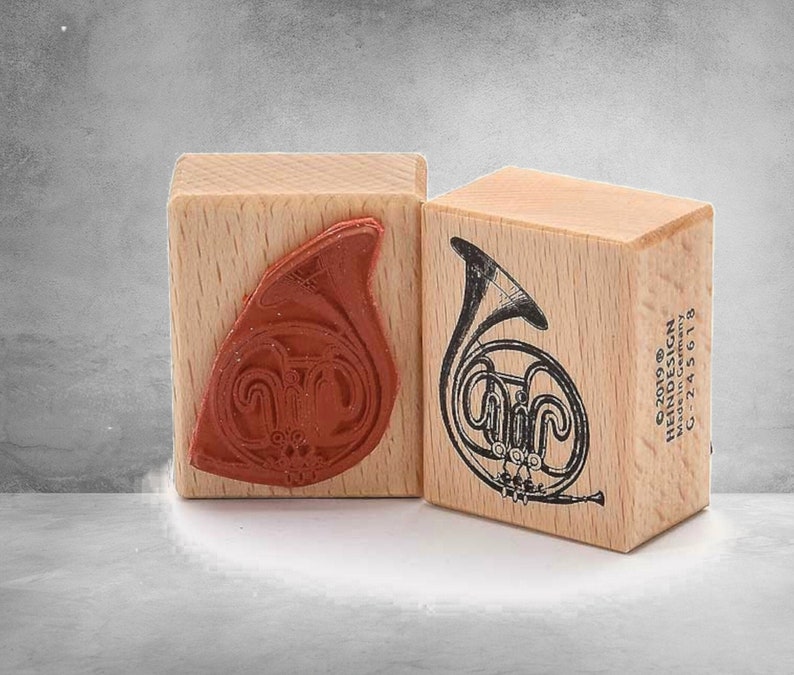 rubber stamp French horn hunting hunter