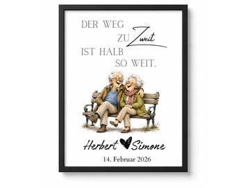 Printable Wedding Gift | The Journey Together Is Only Half as Long | PDF Download