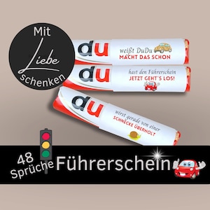 Driving License Car 48 Duplo Banderoles | Gift You Messages Learner Driver | Gift Idea Passed Driving Test | Digital Download