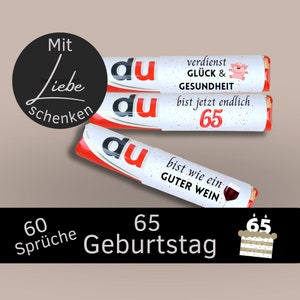 60 Duplo Banderoles 65th Birthday | Gift You Messages | Gift Idea Woman or Man | Digital Download