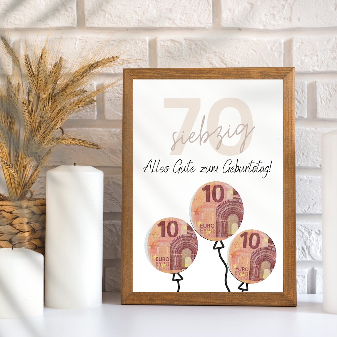 Geldgeschenk Zum 70. Geburtstag Zum Selbst Ausdrucken Geschenkvorlage