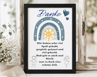 Preschool Teacher Farewell Poster – Rainbow Design | Thank You Gift for Kindergarten | Digital Download
