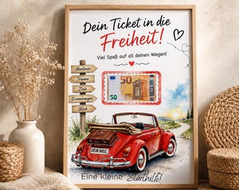 Driving Licence Money Gift – Printable Cash Gift for Driving Lessons & First Car