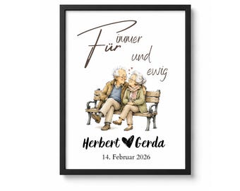 Personalized Wedding Gift Poster – "Forever and Always" | PDF Download