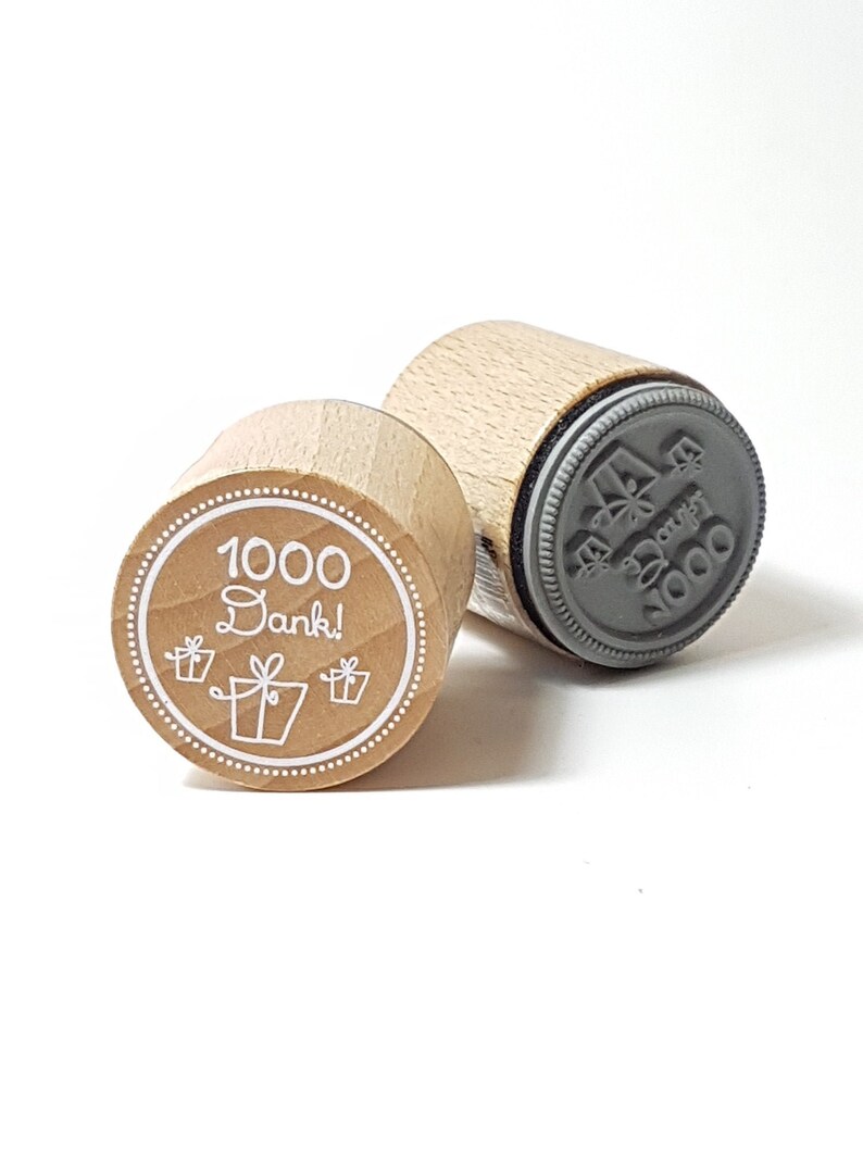 motive rubber stamp 1000 Thanks Thank you \u00d8 3cm Stamp
