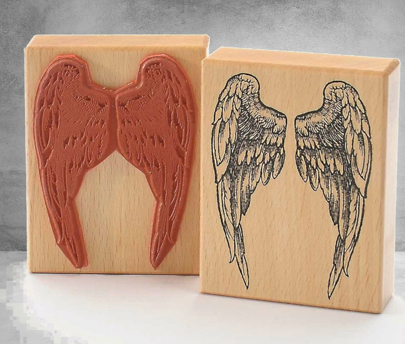 rubber stamp angel wings church